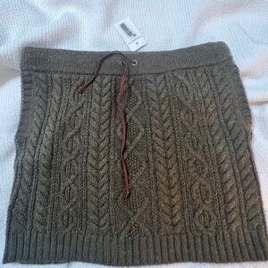 Ralph Lauren Olive Green Cable-Knit Mini Skirt
